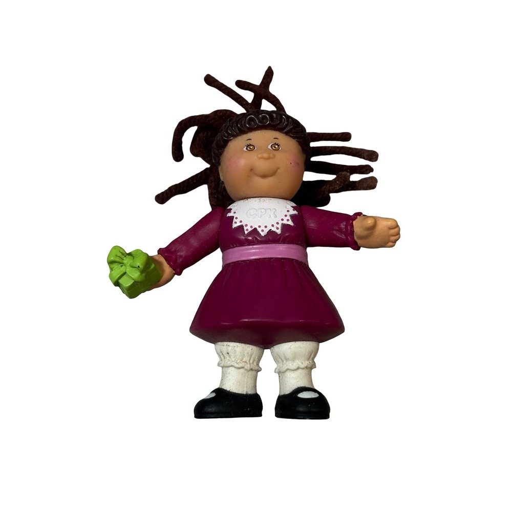 Vintage 1992 Cabbage Patch Kids CPK PVC Mini Figure Purple Dress 3" Toy